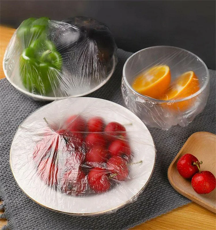 100pcs Clear Disposable Food Plastic Wrap