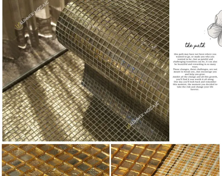 Luxury Style Superior Bathroom Background Wall Decorative Gold Glass ...