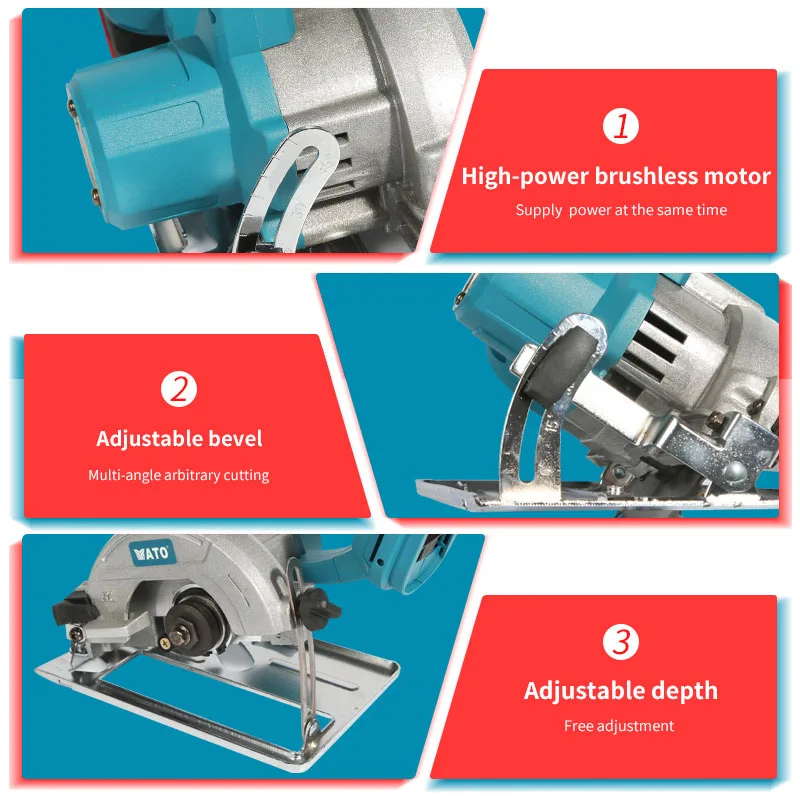 ATO A8072 China Power Tools Reversable Cordless Drill 3000mah GS Cordless Circular Track Saw with Guide Rail