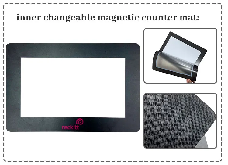 Countertop Promotional Retail Advertisement Pad Changeable Counter Mat with Insert