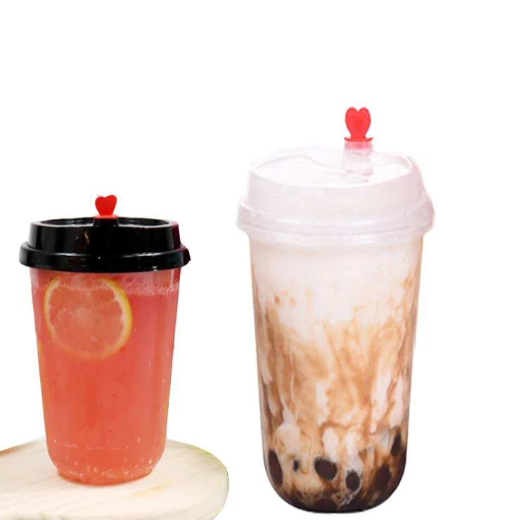 500ml 16 oz clear U shaped bubble tea Juice smoothie cold drinking plastic  cups