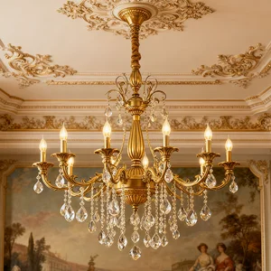 Custom Crystal Hanging Lamp Multicolored Crystal & Bronze Custom Lighting Factory for Boutique Hotel & Restaurant Chandelier