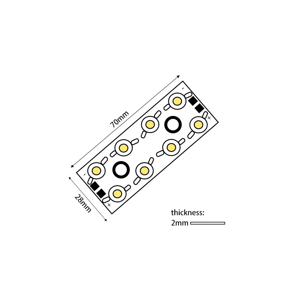 70*28 мм bridgelux 45mil светодиодный чип 8-24 Вт PCBA светодиодный модуль DC12V светодиодный Автомобильный свет