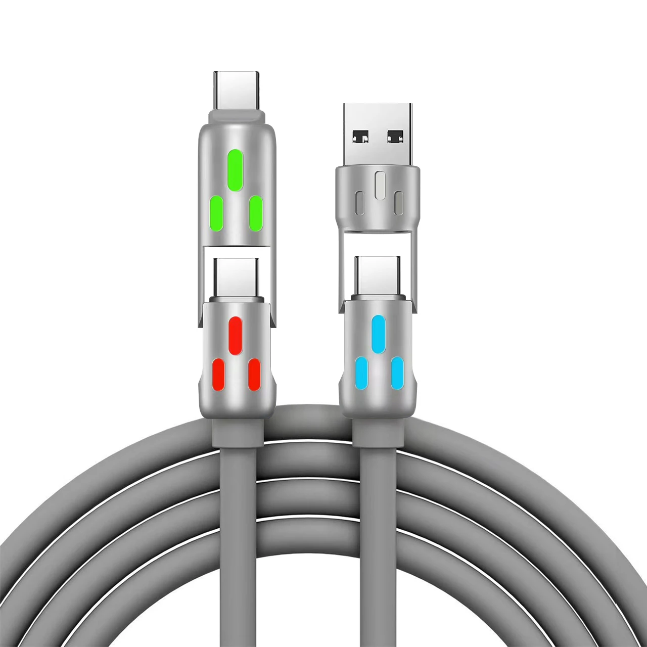 2024 PD 100W Mobile Phone Data Cable Multi Charging Cable 4 In 1 Usb Cable