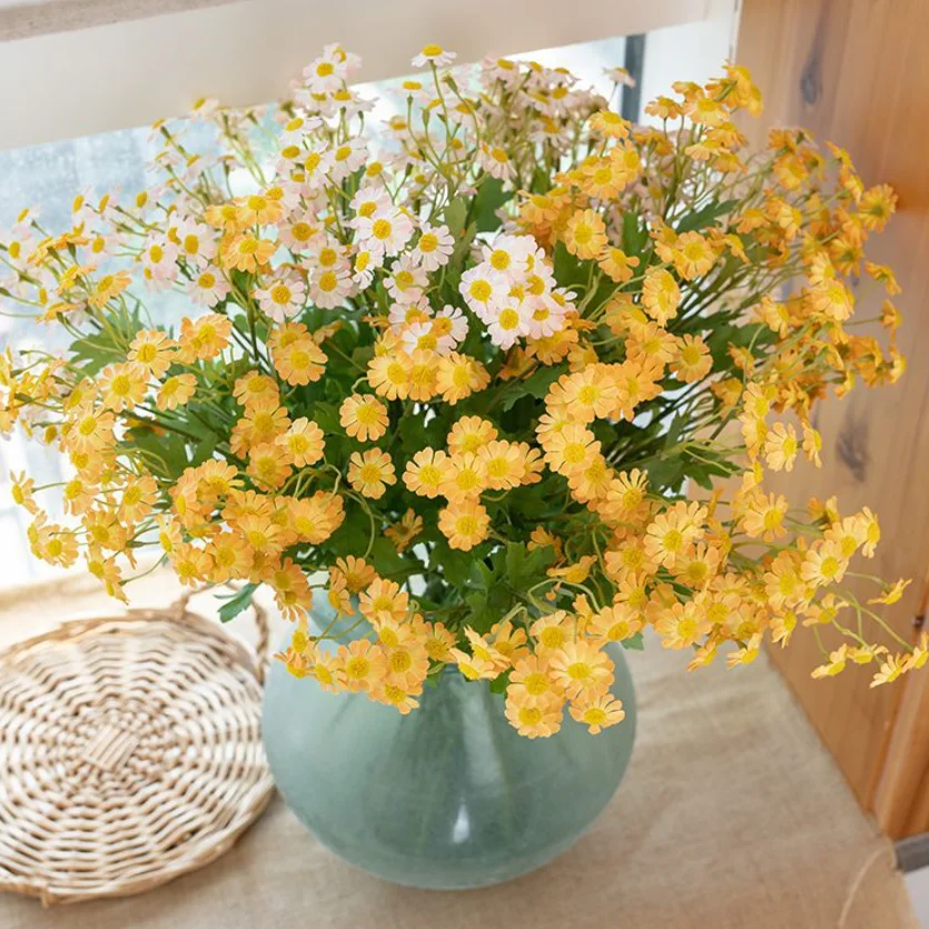 Hot Sale High Quality Colorful Artificial Silk Daisy Flowers For Home