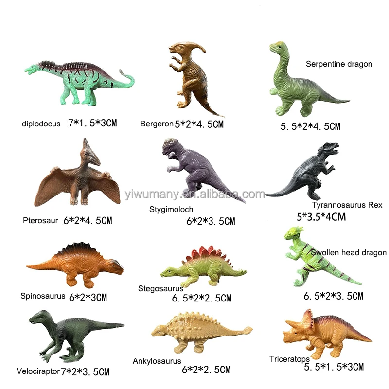 2023 New Trendy Plastic Dinosaur Toy For Boys Dinosaurio Juguetes 12pcs