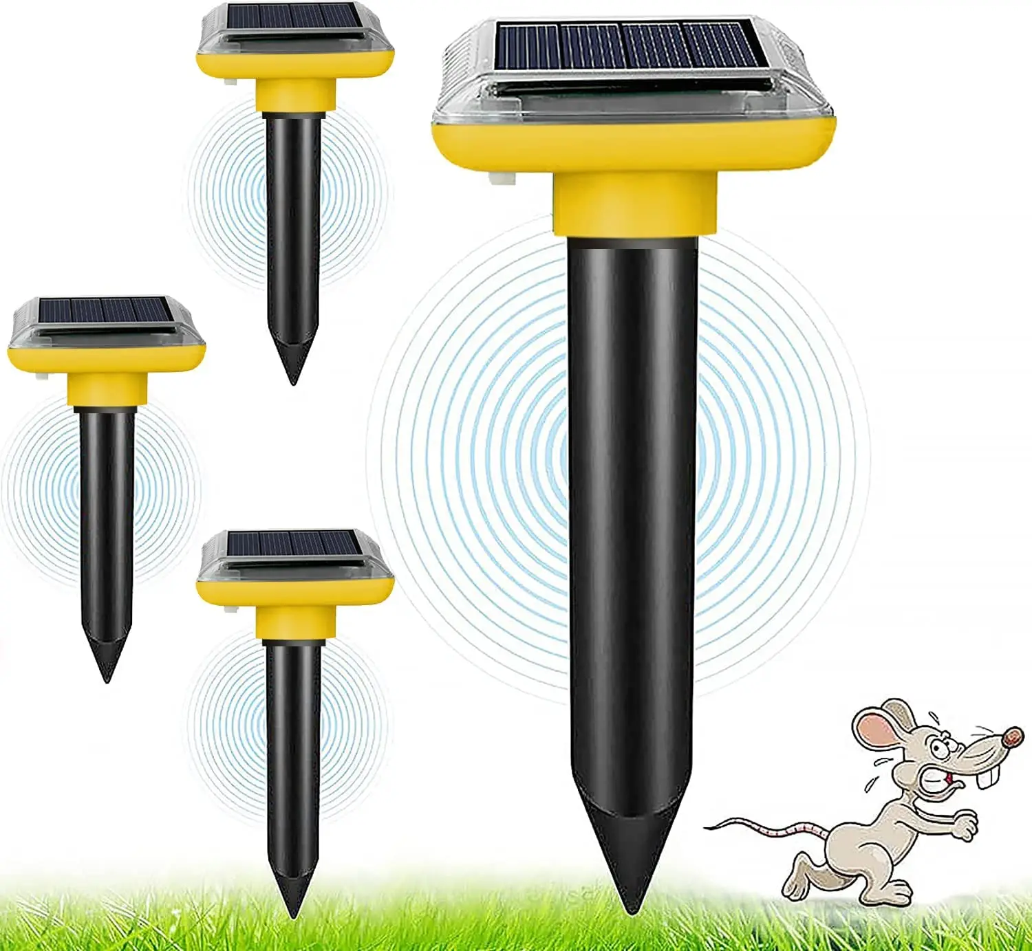 Saijzek OEM Mole Repeller EPA free sample repel mole snake mice 2/4/6pack effective range 600SQM solar mice snake mole repeller