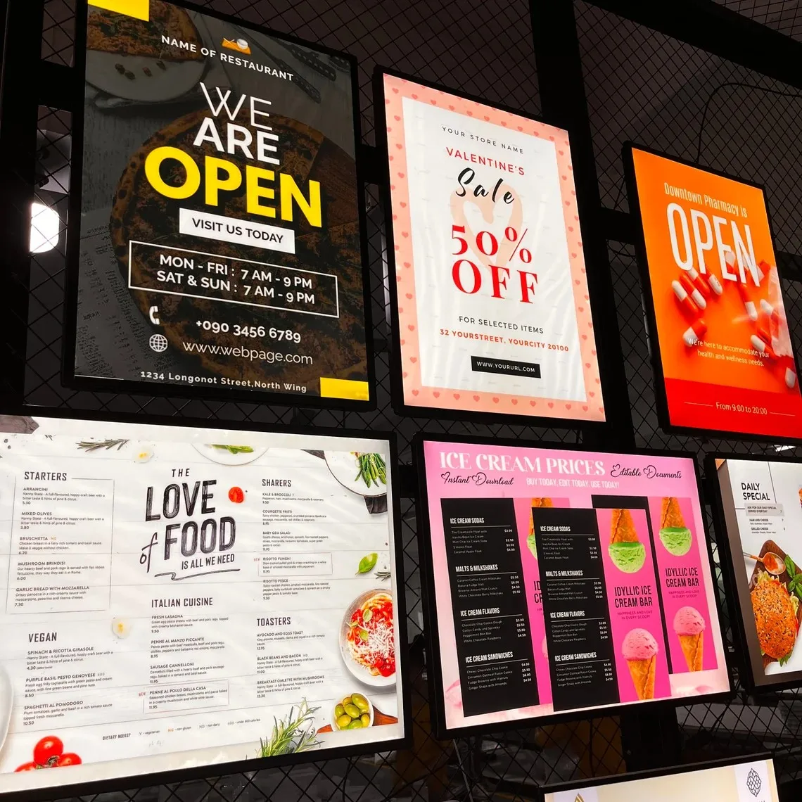 a1 large aluminum frame freestanding light box with poster-10