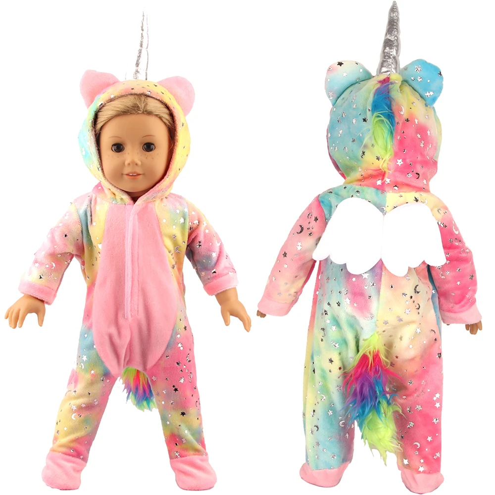 MSYO New Arrival 18 Inch American Doll Girl Unicorn Pajama Clothes