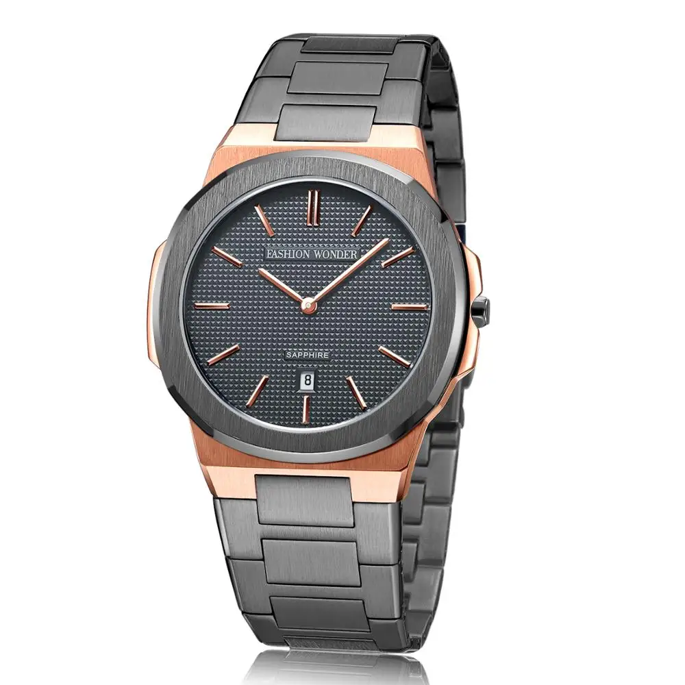Wholesale Watches Sapphire Crystal Prices Solid Stainless Steel Wristwatches Luxury Men Quartz