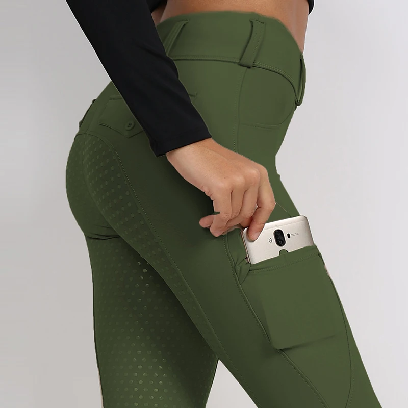 Shop Our Ready to Ship Dark Green Full Seat Silicone Jodhpurs