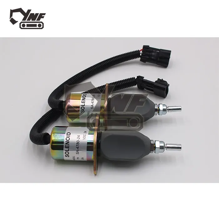 24V Fuel Stop Solenoid SA-4780-24 1751ES-24A7UC9B5S5 99453479 Cut off Solenoid for Excavator Construction Machinery Parts