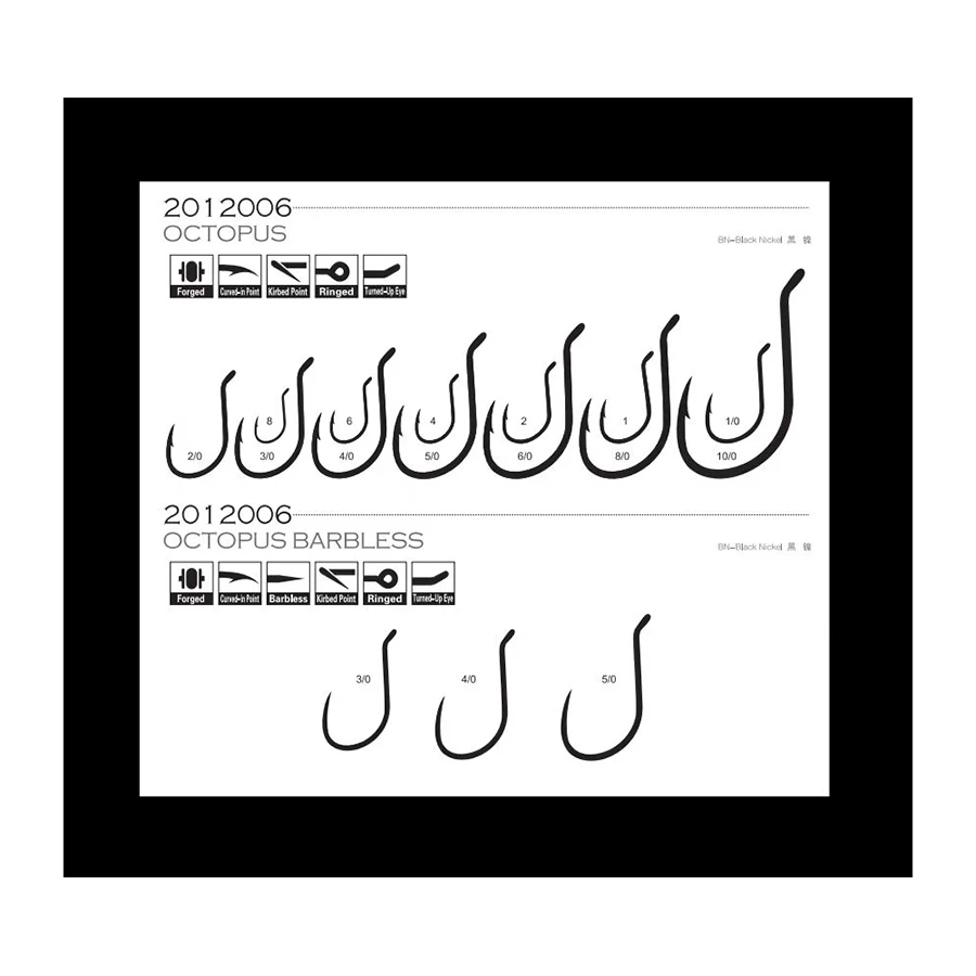 Saltwater Black Nickle Bulk 2012006 Bkk Fishing Octopus Hook Buy Bkk