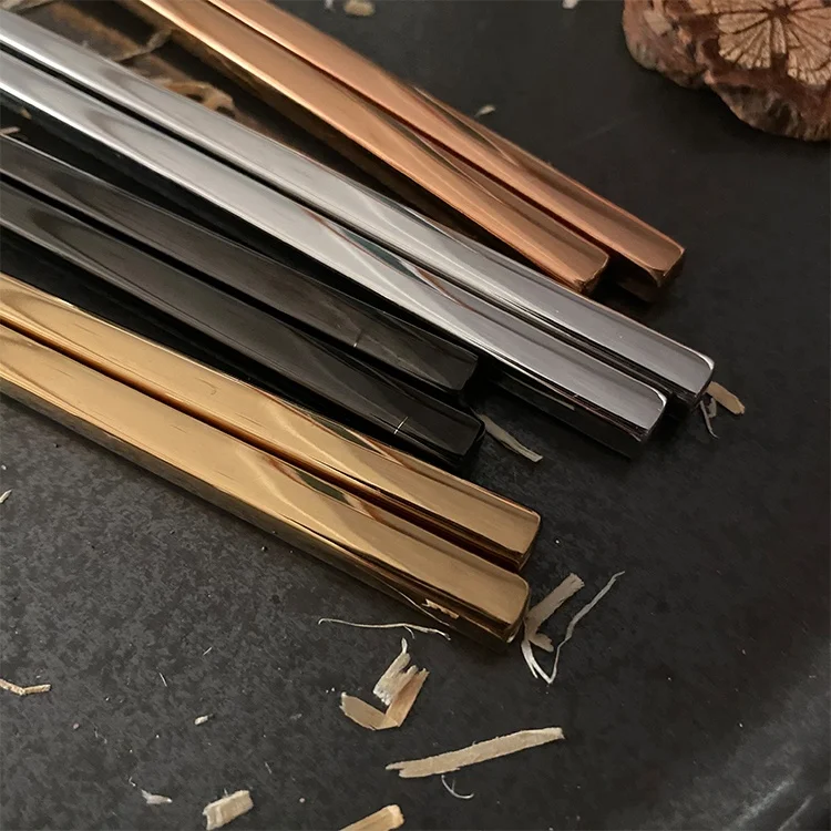 Набор японских китайских палочек для еды роскошный титановый металлический логотип в коробке подарок на свадьбу от