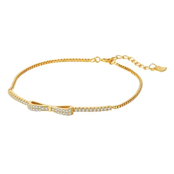 wholesale 925 silver bracelet women 925 sterling silver butterfly bracelet gold plated chain zircon bracelet jewelry women