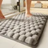 Tapis de salle de bain en mousse à mémoire de forme - Couverture complète avec envers, gris bordé