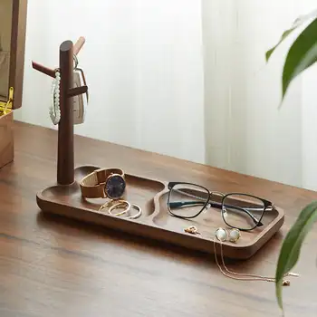 Plateau à Clés En Bois 3 Niveaux - Organiseur élégant Pour Table D'entrée, Bijoux, Parfums Et Plus Encore