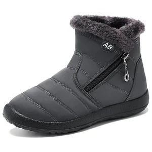 Border Explosion Winter Autumn Unisex Plus Warm Thick Waterproof Non-slip Canvas Ankle Bootie Snow Boots PU Midsole Cotton