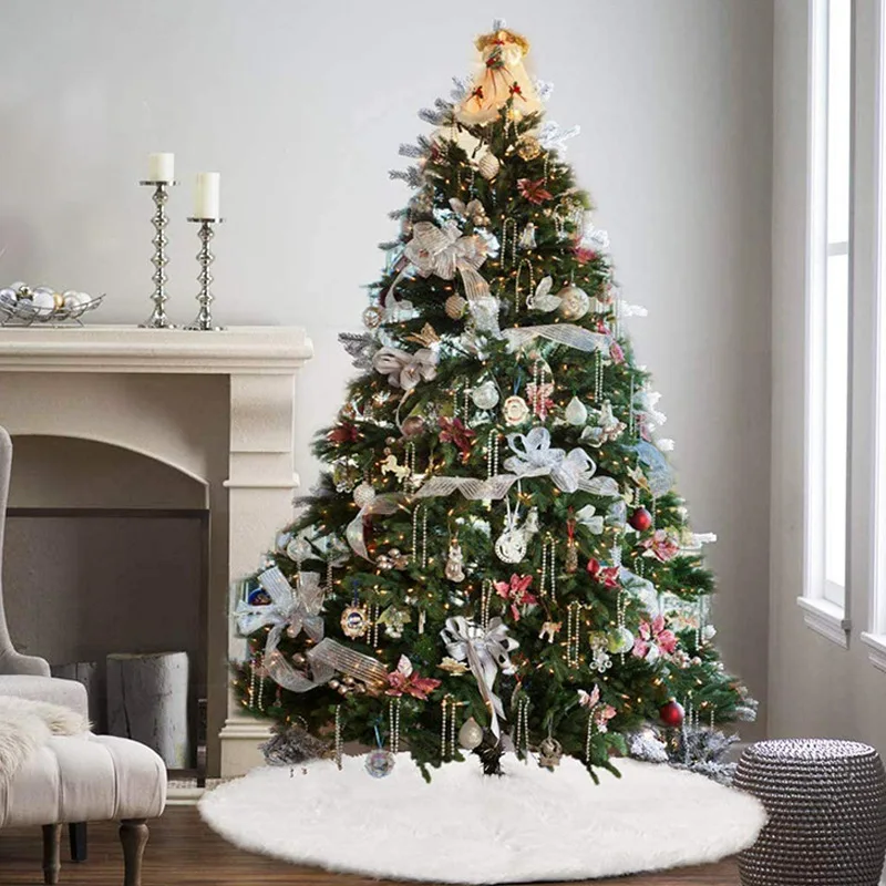 Green PE +PVC mix flock artificial tree Christmas tree with warm white LED lights with controller christmas decorations