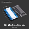 1-4 Caja de Sushi Azul Marino Profundo con tapa, 50 unidades