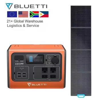 Bluetti EB55 Solar Power Station With PV120 Solar Panels Rechargeable Solar Generator 220v Home Backup Camp