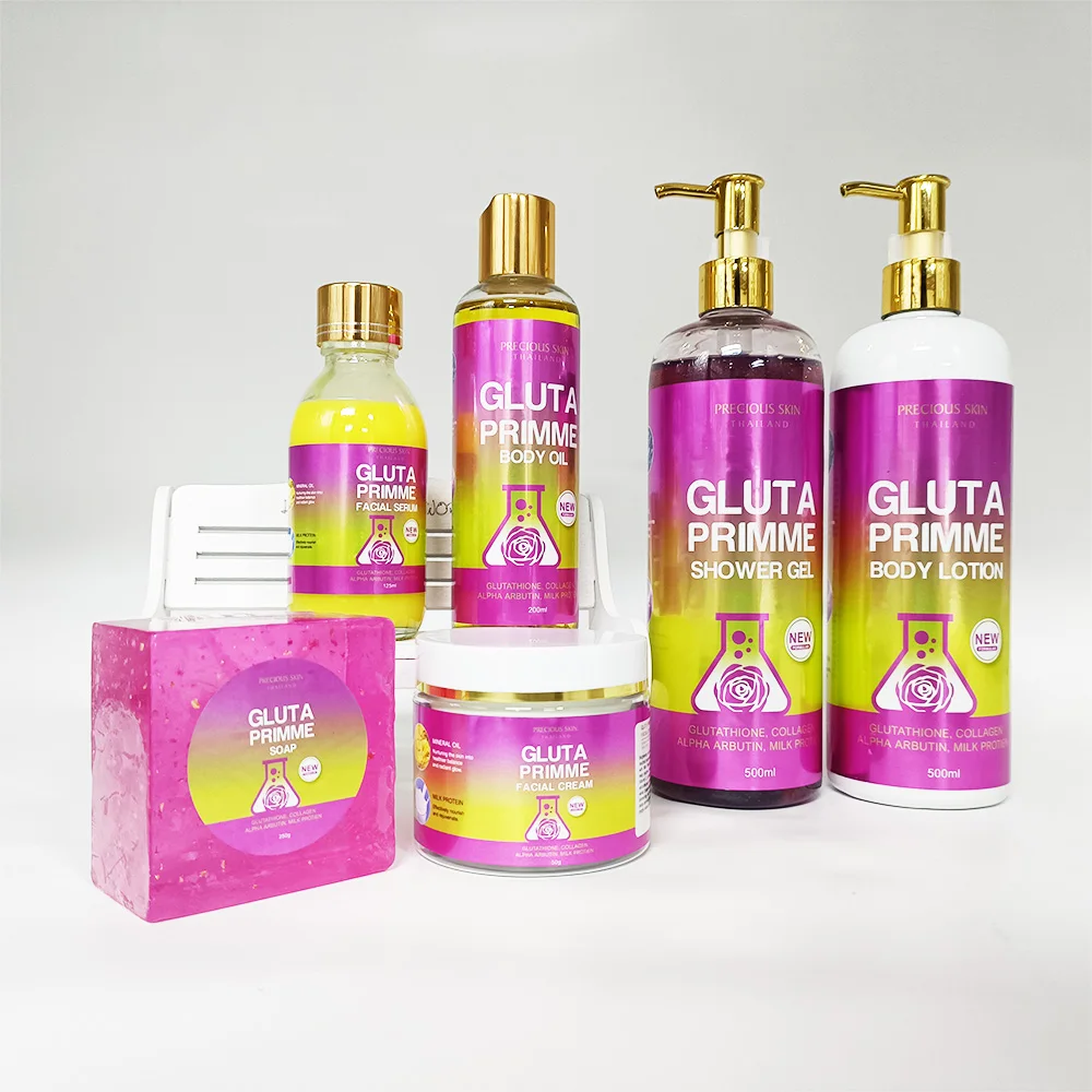 prime glutathione with collagen OEM Change Logo Gluta Primme Skincare Set Bewants Hydrogel Eye Patches Size:2mg Nasal Spray No.5 vitamin C cream