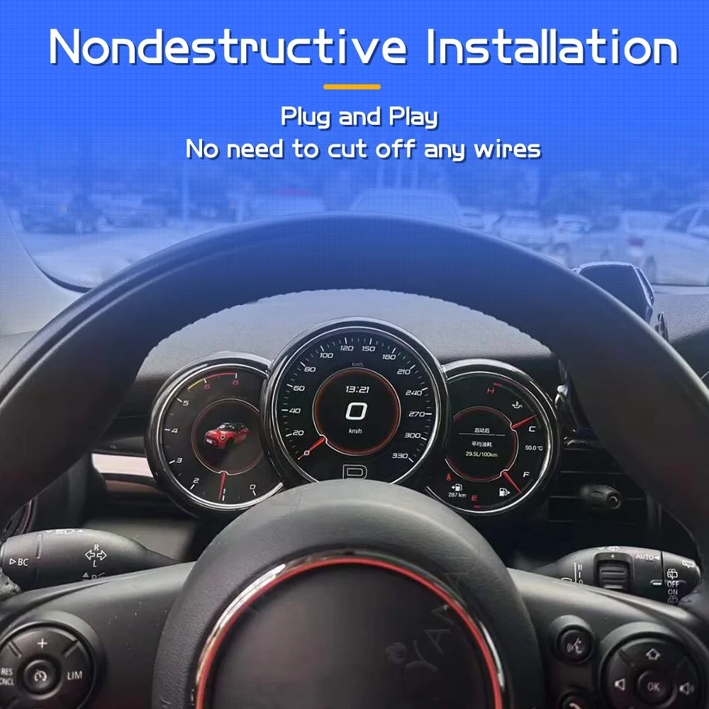 Linux Digital Cluster LCD Screen Virtual Cockpit Speed Meter Instrument Dashboard Panel for BMW Mini Cooper 2010-2012 1 Year