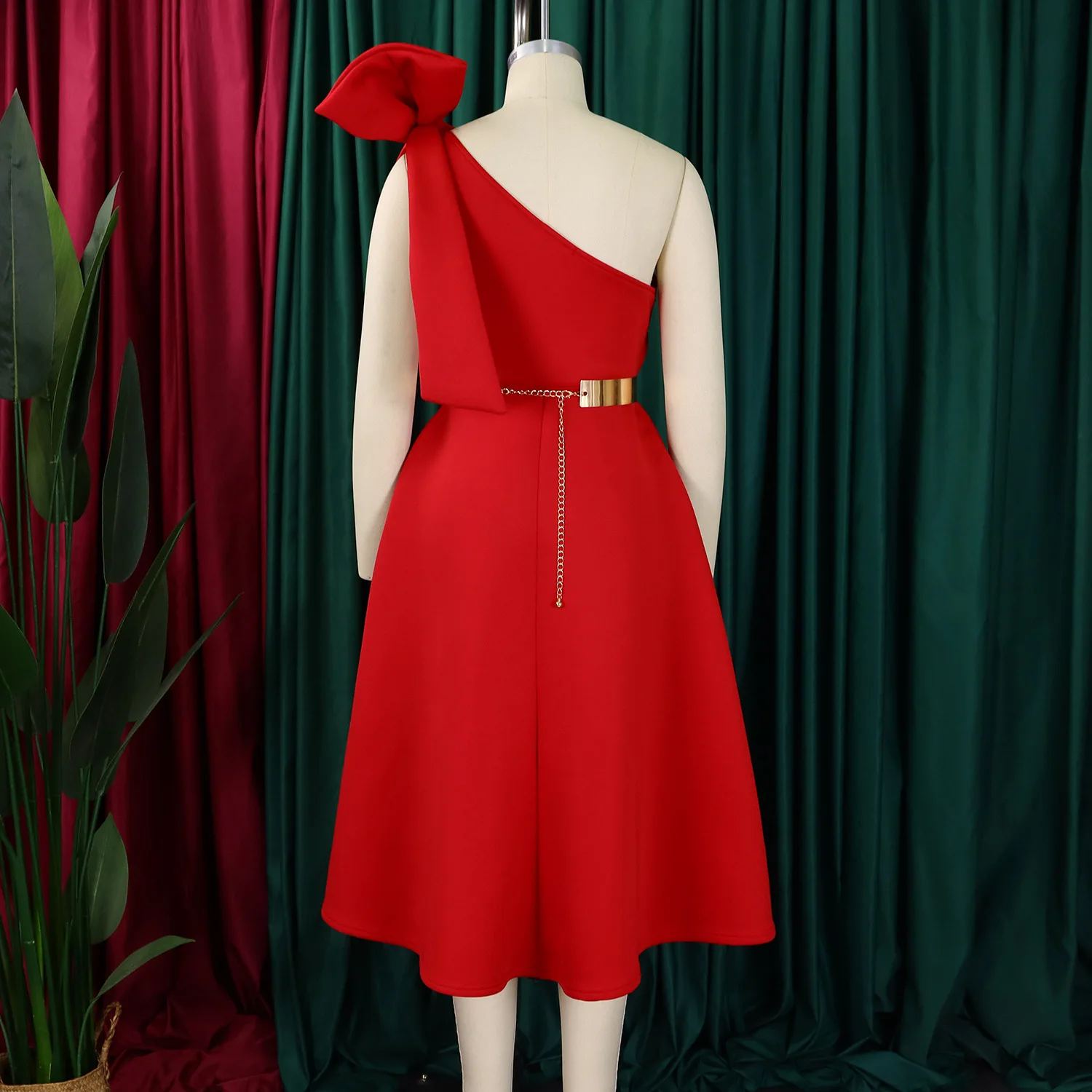 gal meets glam one shoulder dress Gal Meets Glam Yvonne Dream One-Shoulder Dress Bow