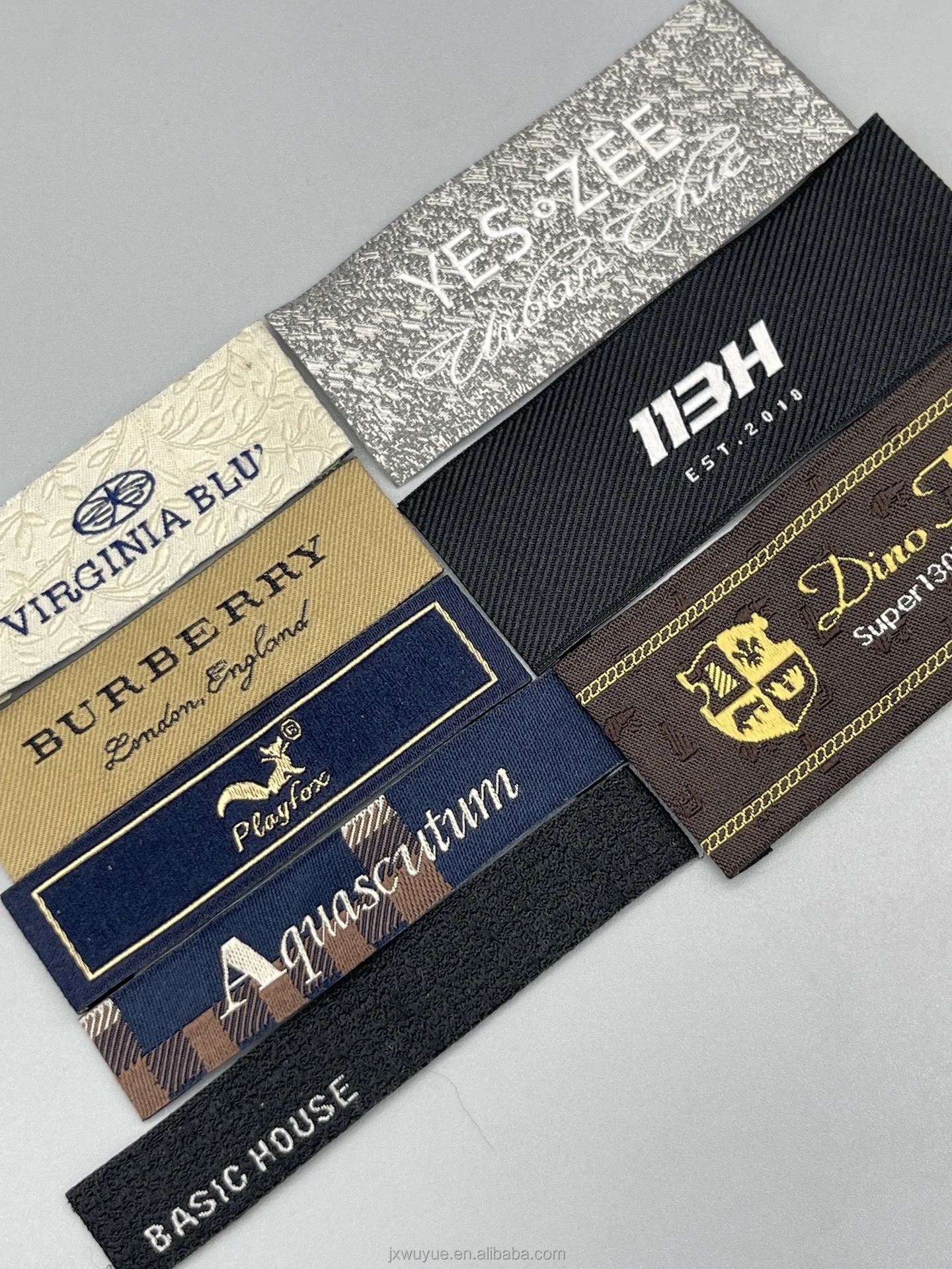 Colorful Small Woven Label Slender Strip Decorative Clothing Trademark Size Label Neck Label Customized