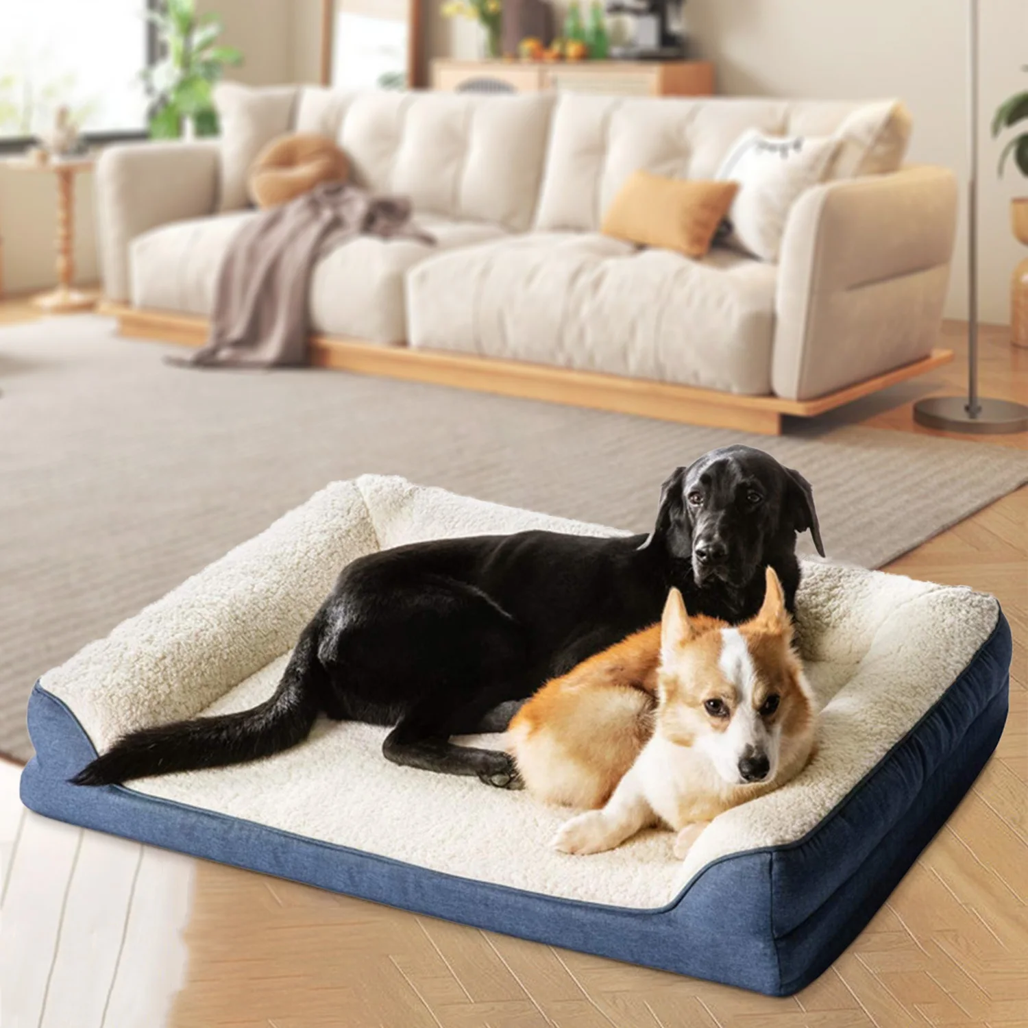 Wholesale big xl xxl heavy duty extra large orthopedic memory foam pet dog sofa bed for large dogs