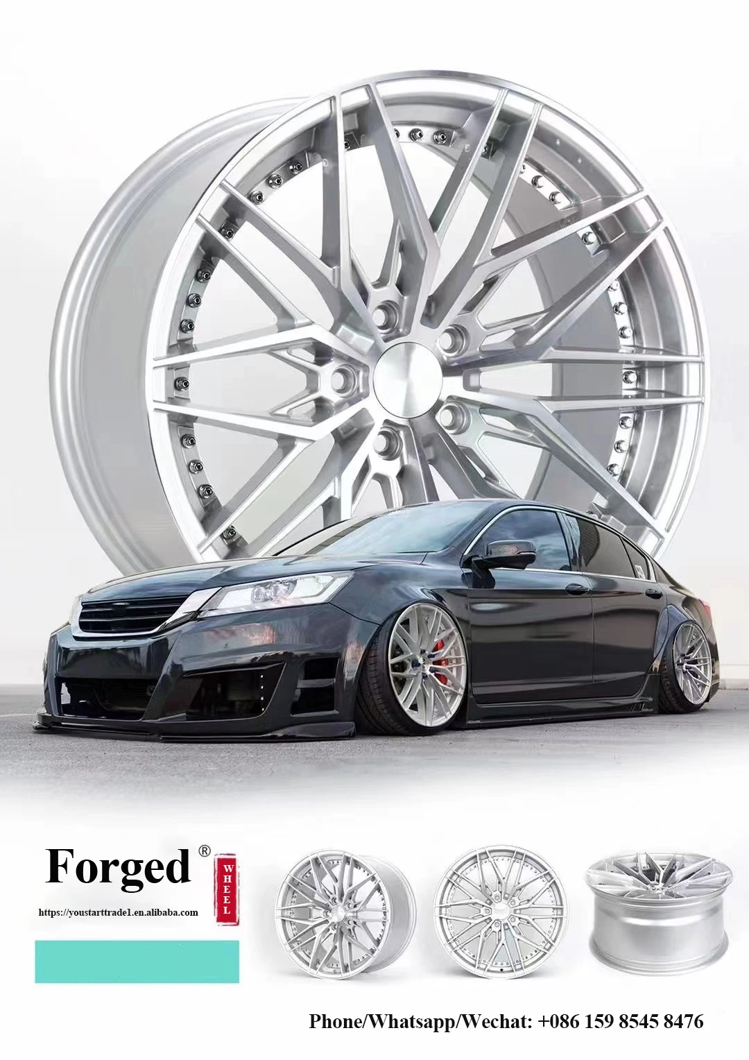 Deep Lip Aftermarket Sliver Machined Lip 17 Inch 8j 9.5j 5x112 66.6 Cb