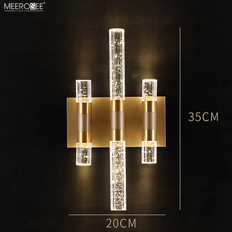 Meerosee Bubble Crystal Wall Mount Lamp Shades Wall Lamp Bedside Wall Light Modern Light Fixtures Hotel Sconce MD86805