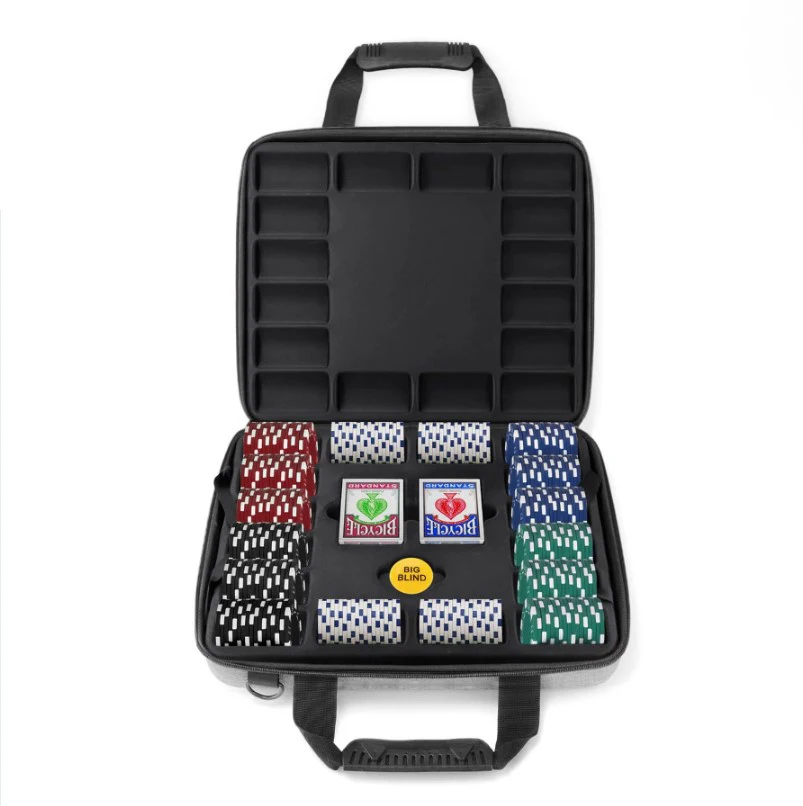 Премиум 1000 набор фишек для покера в казино с индивидуальным футляром из материала EVA