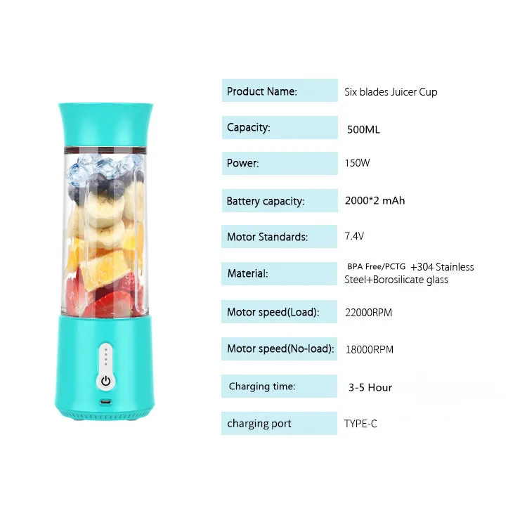 Easy Cleaning Smart Mini Blenders And Juicers For Kitchen Travel Office