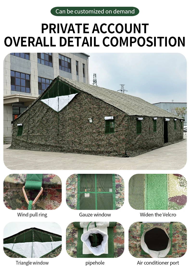 Tactical Tarpaulin Camping Command Canvas Flame Retardant Tent Outdoor Barracks
