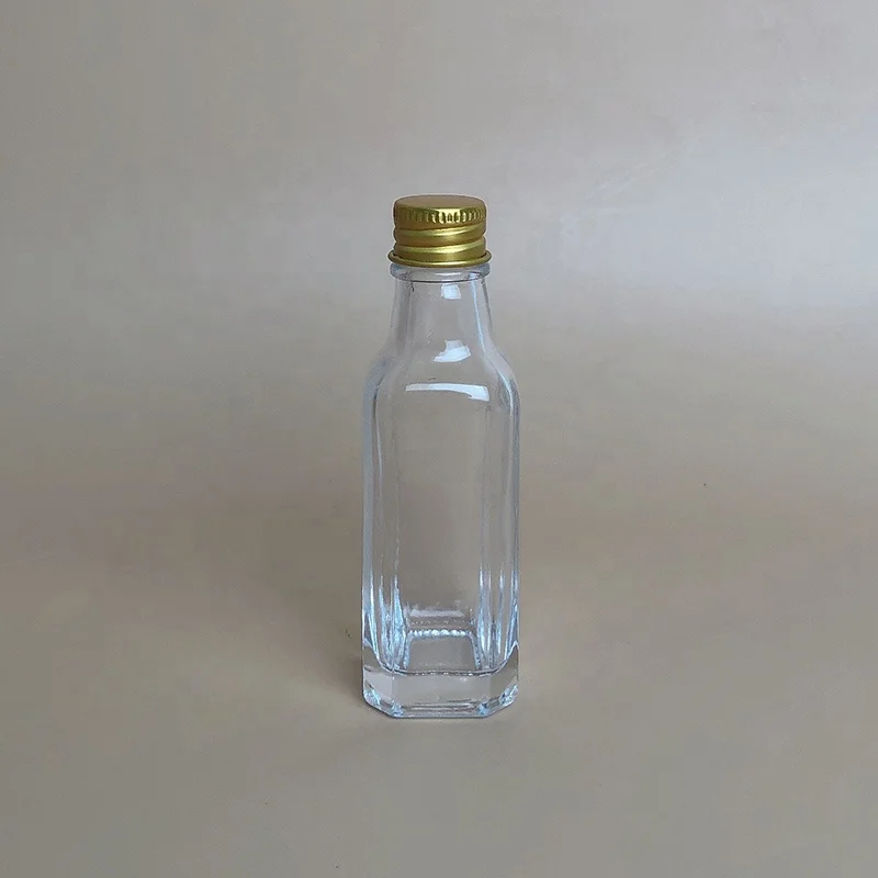ミニサイズスクエアアルコールガラスボトル30ml50mlリキュールミニ