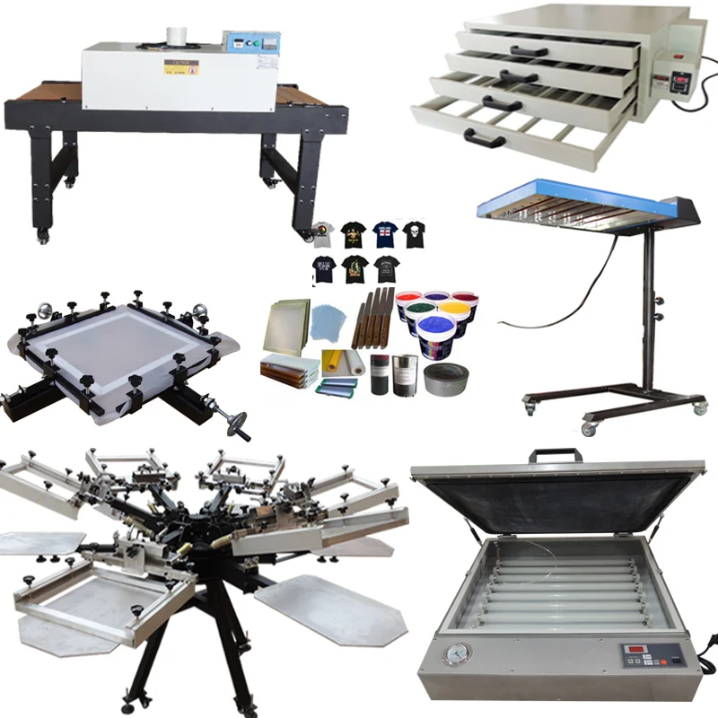 手動スクリーン印刷機キット 6色6ステーション シルクスクリーン印刷機
