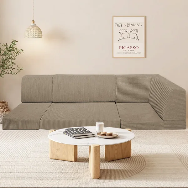 Compress Sofa Japanese Style Kotatsu Floor Corner Sofa Cover Washable for Small House Kids Room Reclining Feature for Bedroom Living Room