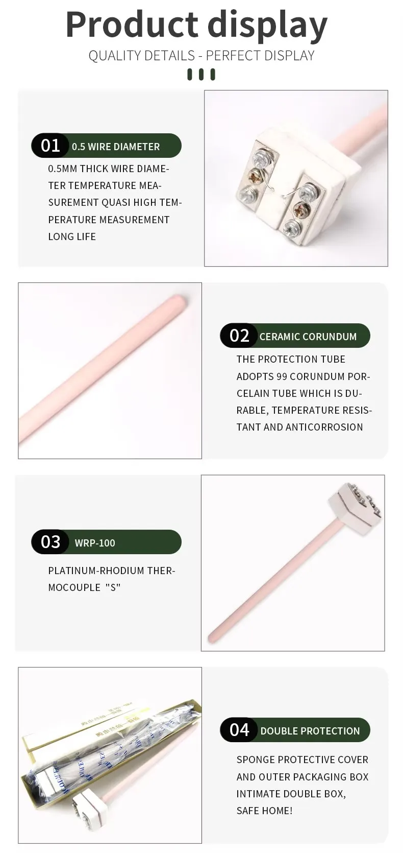 WRP-100 Type S Platinum Rhodium Thermocouple