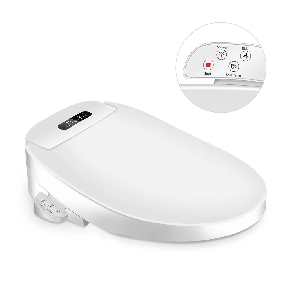 Tapa De Wc Inteligente E7 - Asiento De Inodoro Electrónico Con Bidé Calefacción De Agua Instantánea Control Remoto Esterilización De Agua Electrolizada Prehumectación | Compra Online En Yaxa Tapa Wc Inteligente