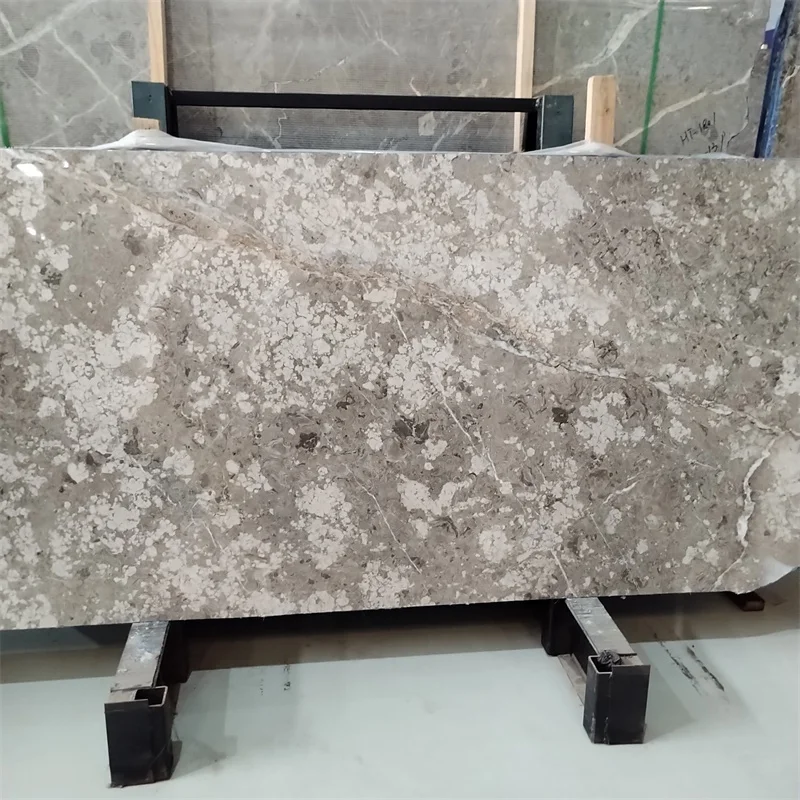 Losas de mármol gris antiguo de piedra natural pulida de calidad premium con patrón blanco y marrón para casa, apartamento o dormitorio