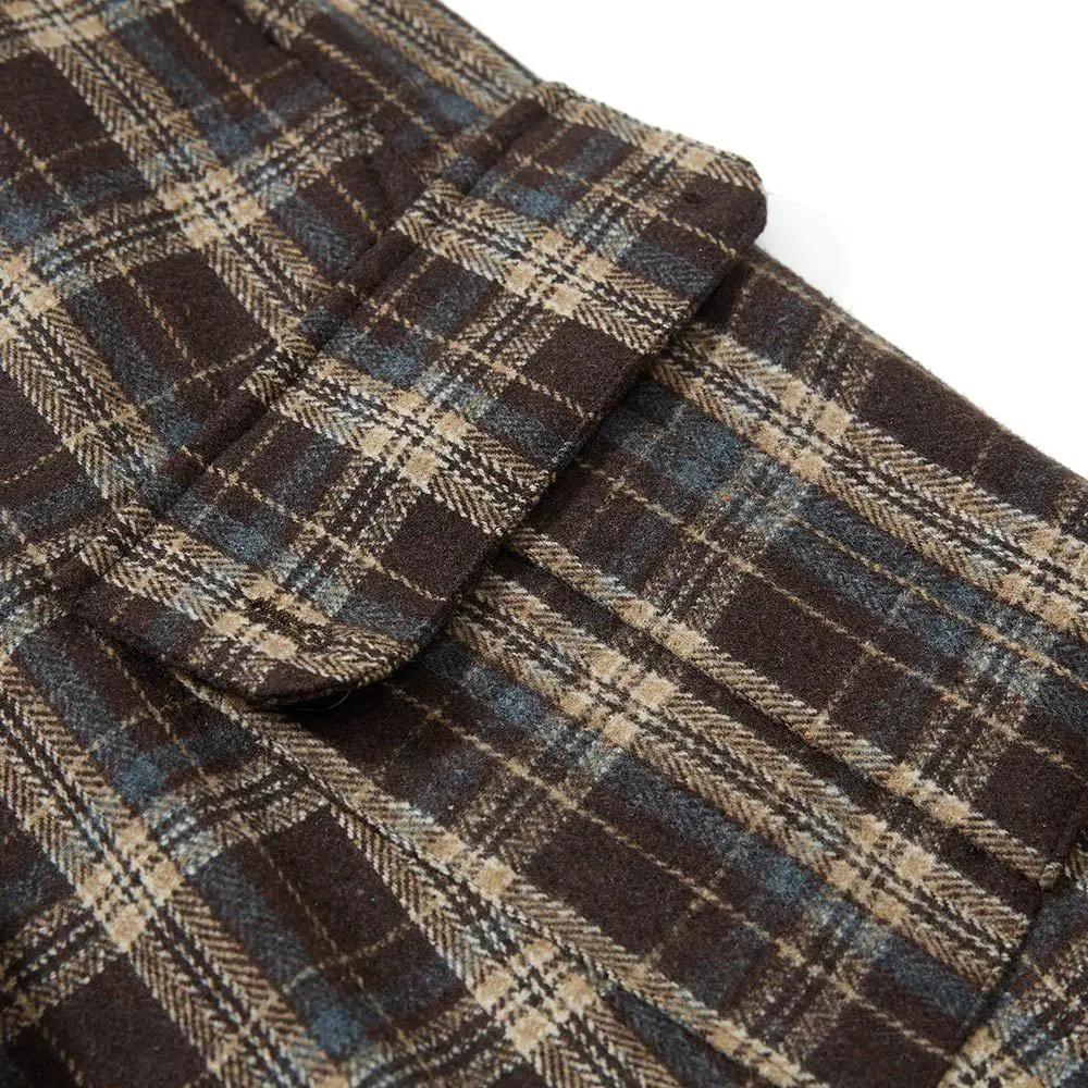Salti Multi-pocket Workwear Plaid Shorts for Men High Street Fashion Brand Destroyed Raw Edge Wide-leg Pants gallery 3