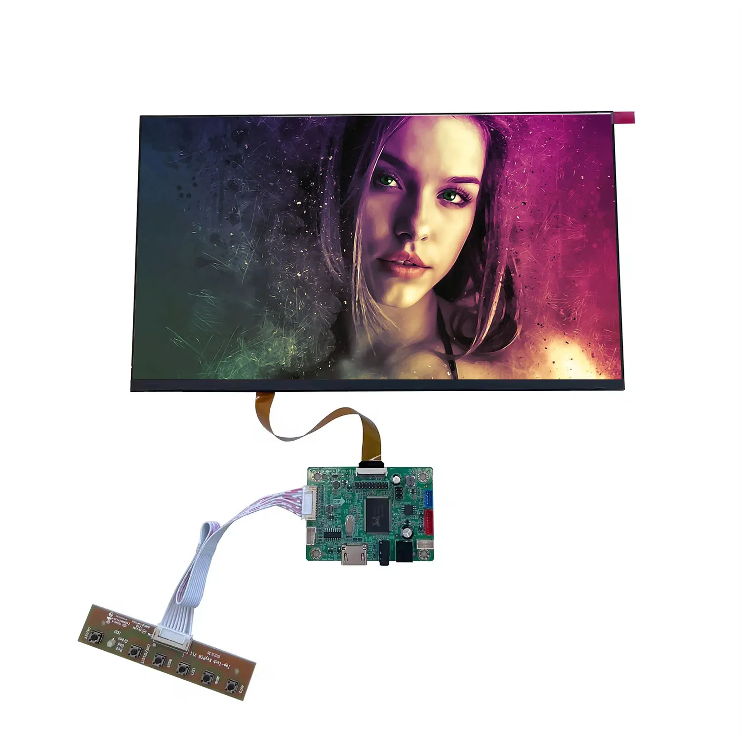 لوحة عرض LCD TFT بدقة ١٠٨٠ بكسل وبمقاس ١٣٫٣ بوصة، مع دقة عرض RGB تبلغ ١٩٢٠×١٠٨٠، ولوحة تحكم RTD2555V1.0، للاستخدام في المجمعات التجارية والمصاعد