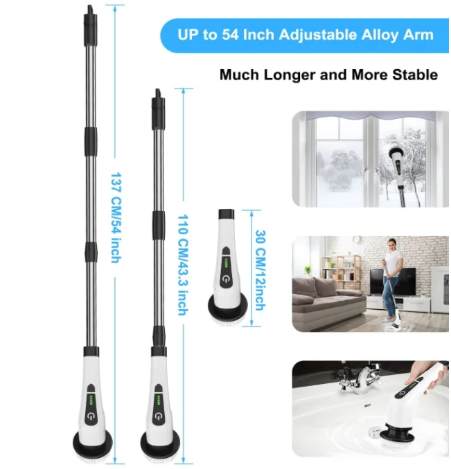 Беспроводная электрическая вращающаяся щетка 7 в 1 новинка 2022 ручная для чистки со сменными