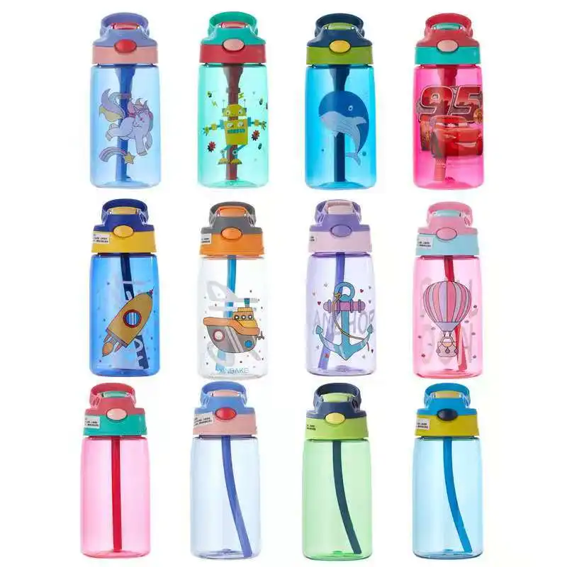 AOHEA Hot Sell Bottle for Kids Plastic Water Bottle Cute BPA Free drink Bottle Cartoon details