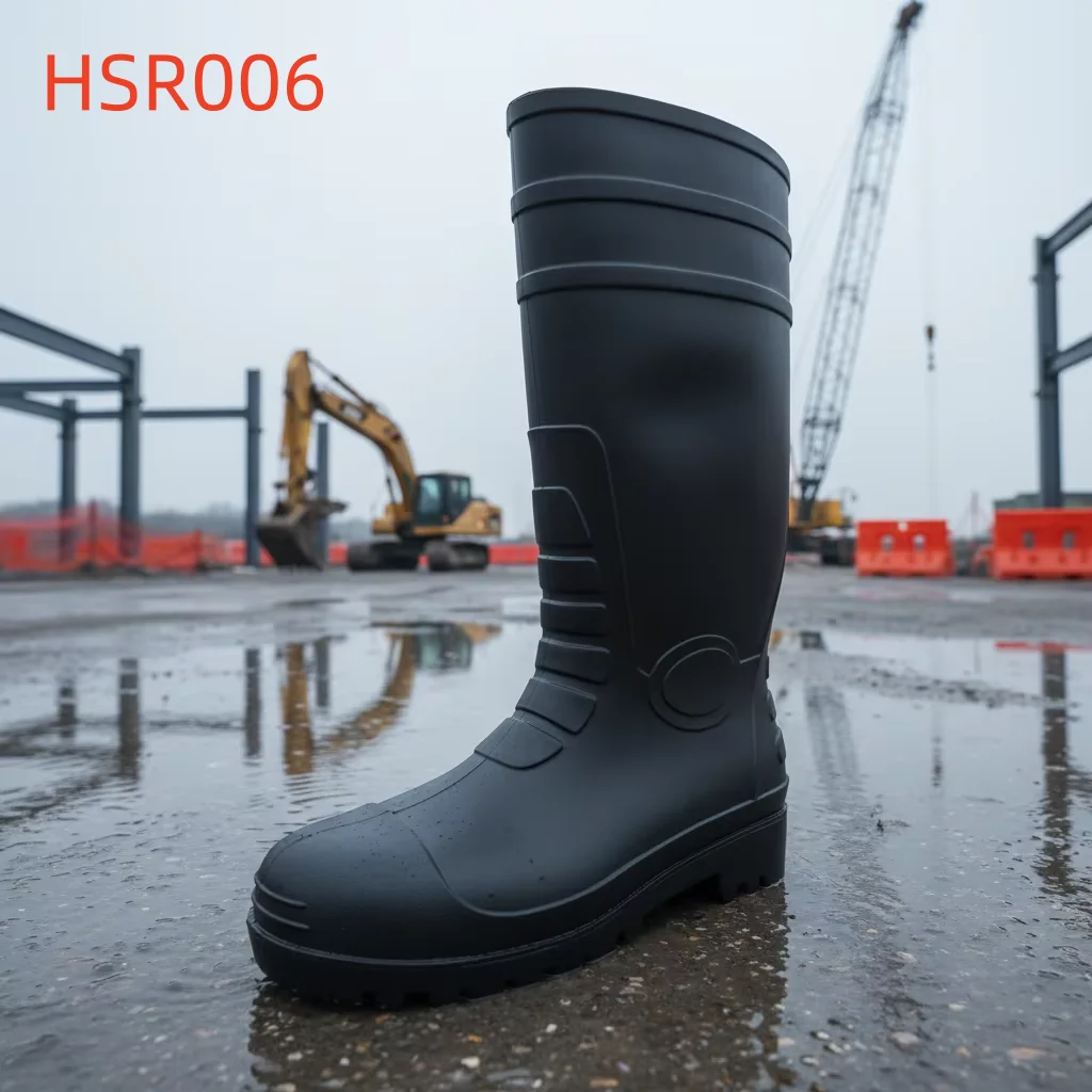 YWX,Outdoor Walking Knee-High Steel Toe Insert PVC Gumboots Mud Working Durable Slip Resistant Unisex Garden Muck Boots HSR006
