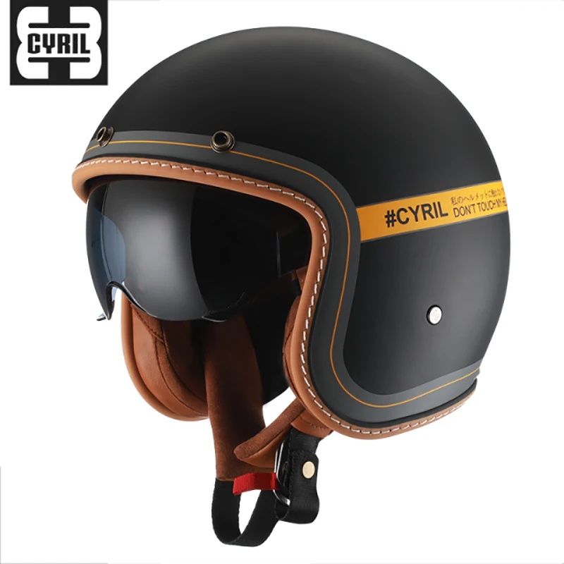 CYRIL DOT認証 メンズ レディース レトロジェットヘルメット 3/4