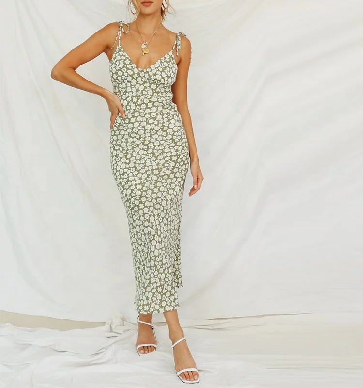 floral maxi dress spaghetti strap