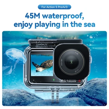 Telesin Waterproof Case for DJI Osmo Action 5 4 3 High Quality Material Action Camera 45m Dive Housing detail image