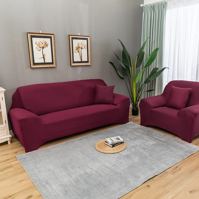 Чехлы для дивана эластичные однотонные растягивающиеся Защитные чехлы для дивана для гостиной